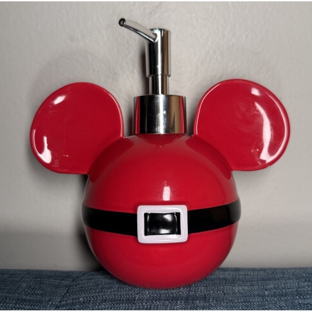 Disney Mickey Mouse Santa Christmas Soap Dispenser UNUSED Holiday Decor HTF